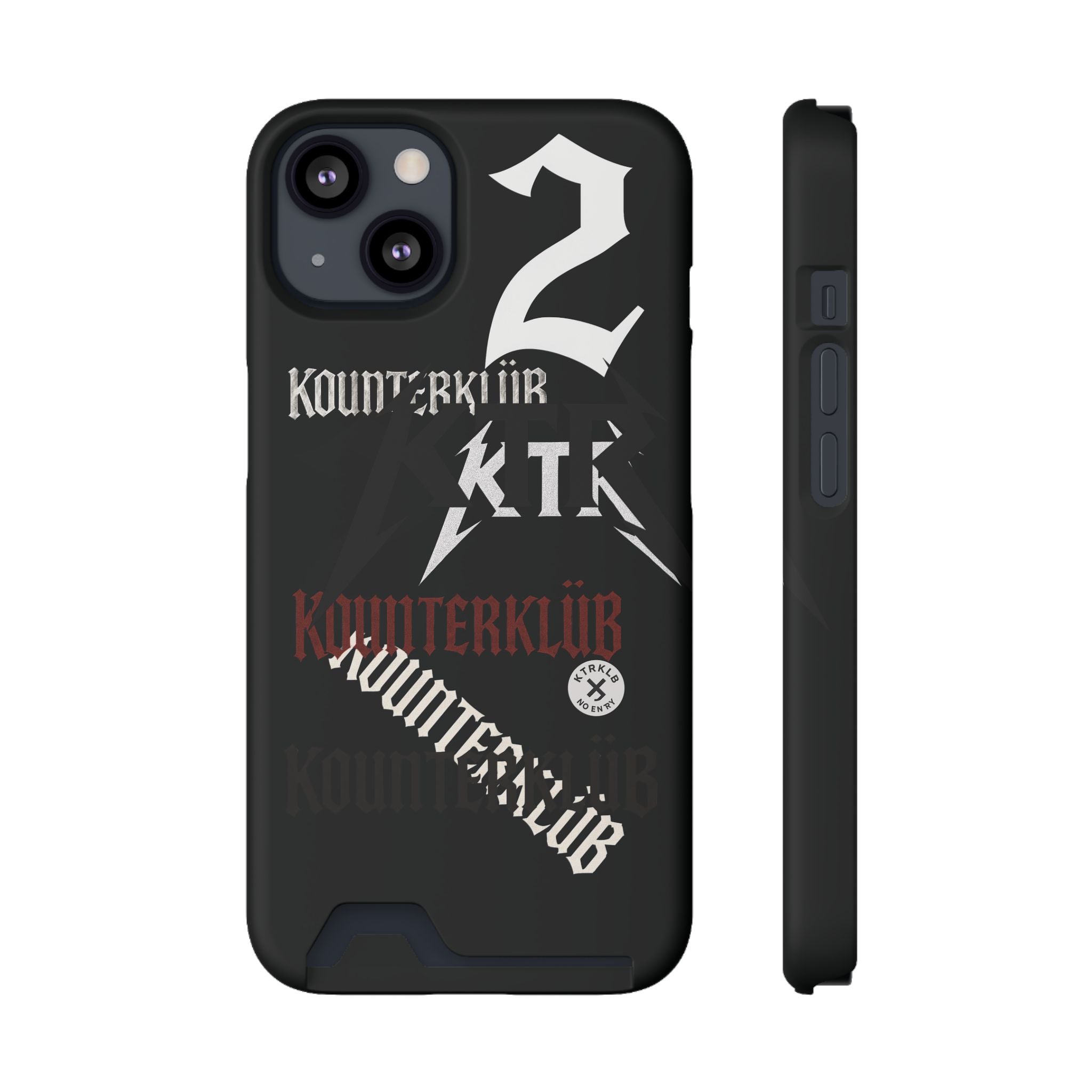 Phone Case with Card Holder — Gothic Logo Collage