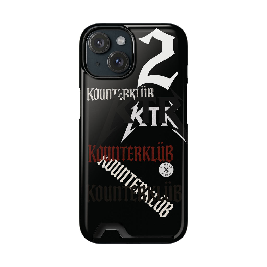 Phone Case with Card Holder — Gothic Logo Collage