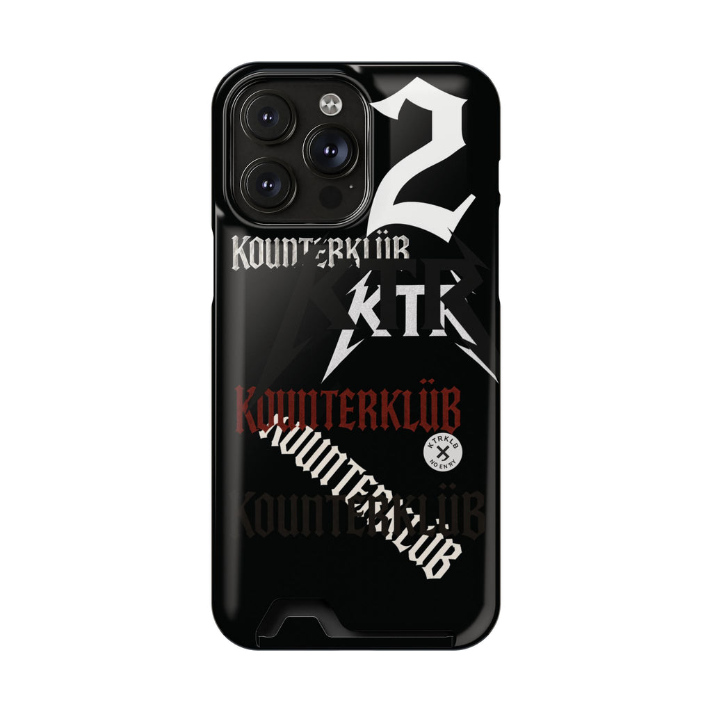 Phone Case with Card Holder — Gothic Logo Collage