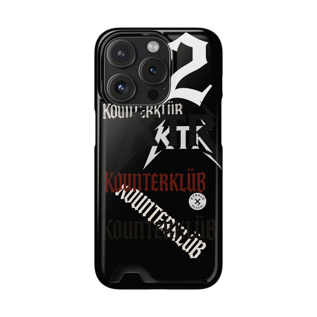 Phone Case with Card Holder — Gothic Logo Collage