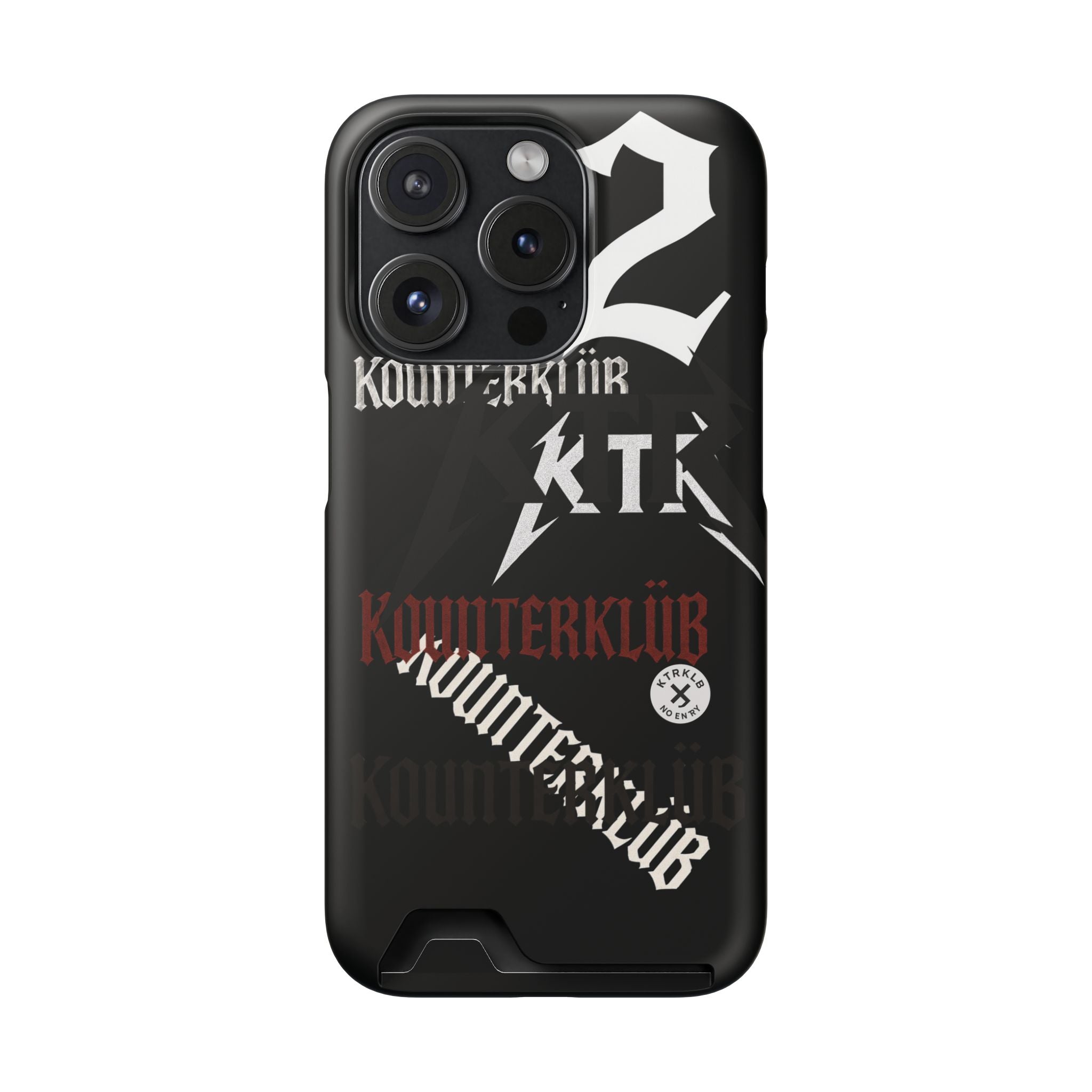 Phone Case with Card Holder — Gothic Logo Collage