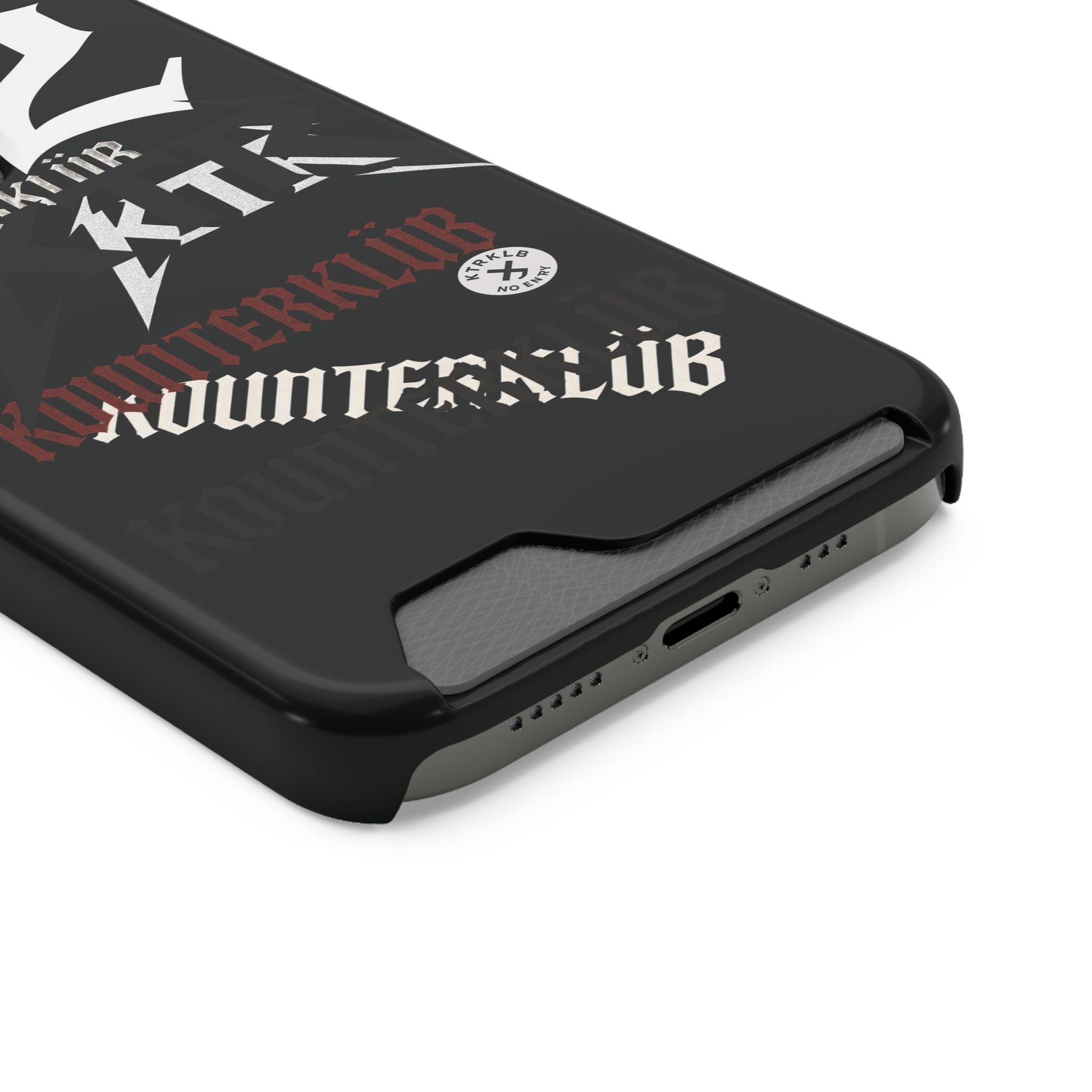 Phone Case with Card Holder — Gothic Logo Collage