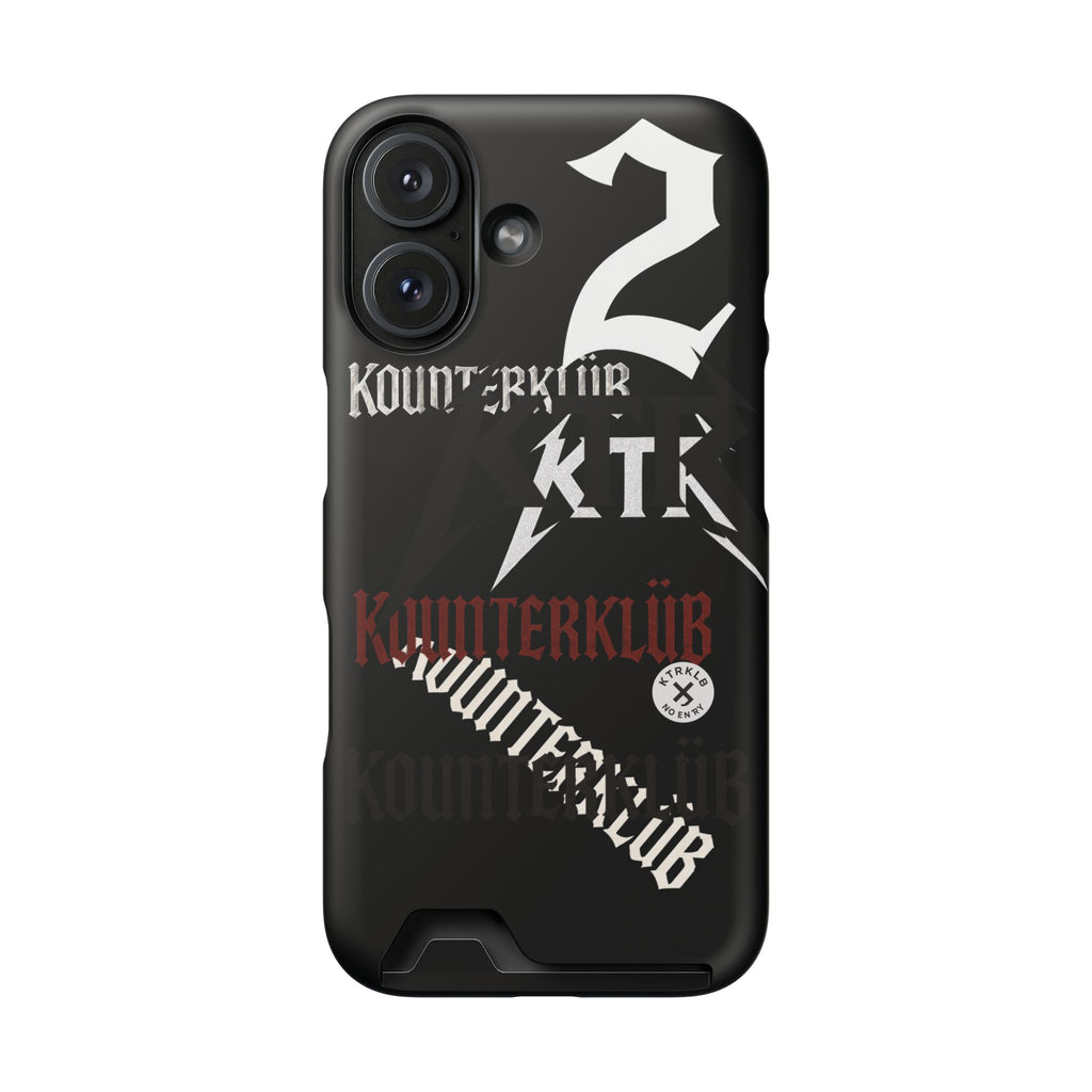 Phone Case with Card Holder — Gothic Logo Collage