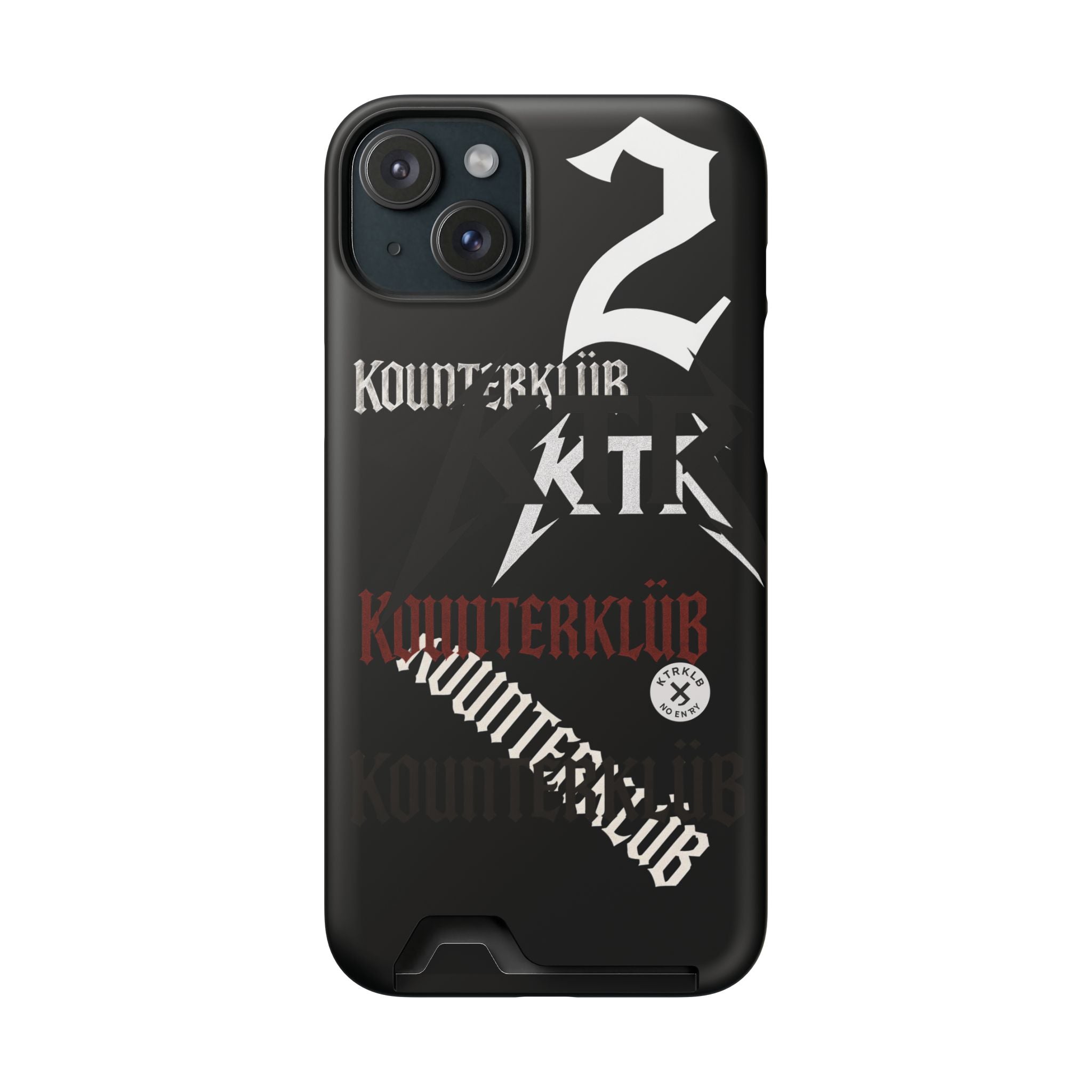 Phone Case with Card Holder — Gothic Logo Collage