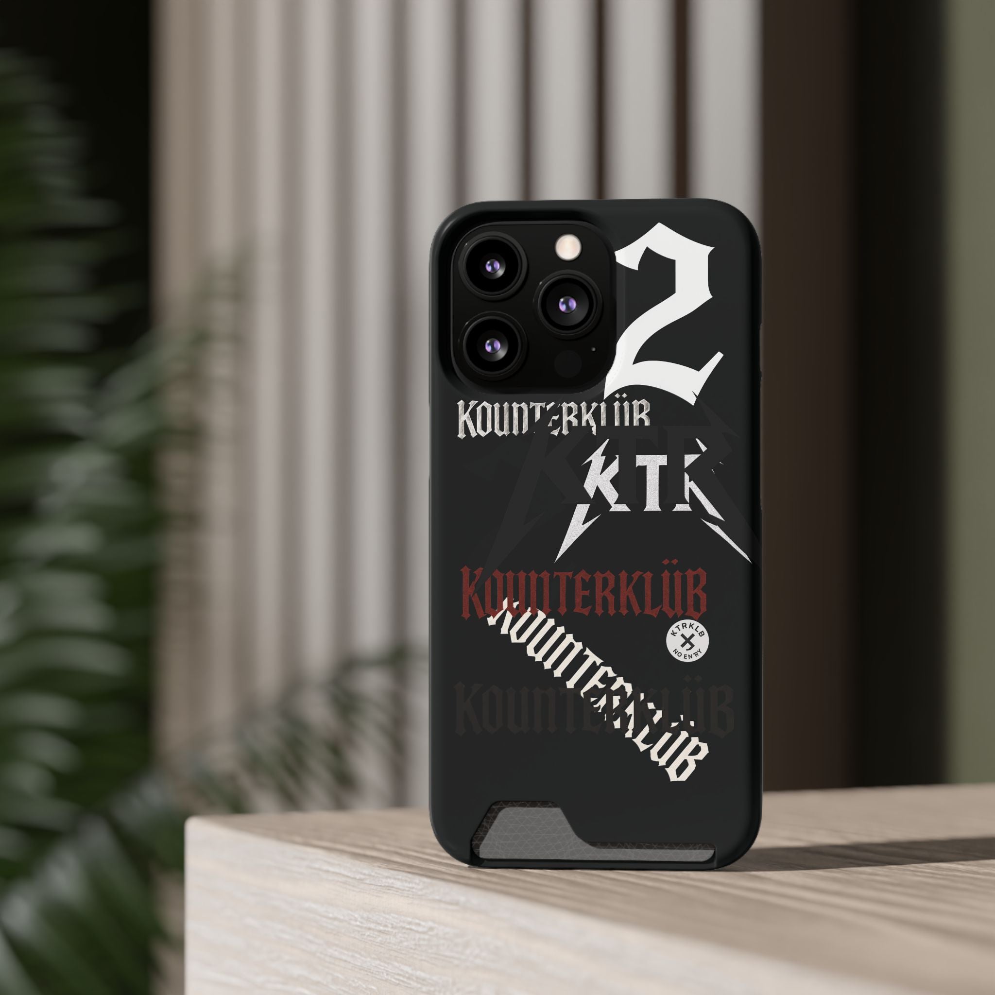 Phone Case with Card Holder — Gothic Logo Collage