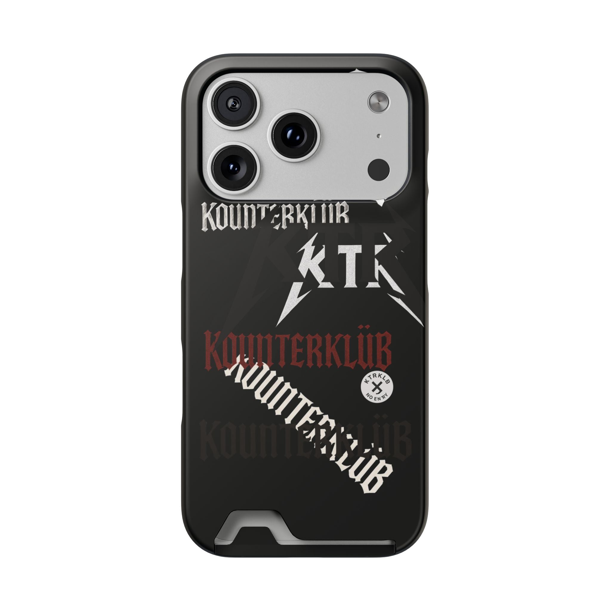 Phone Case with Card Holder — Gothic Logo Collage