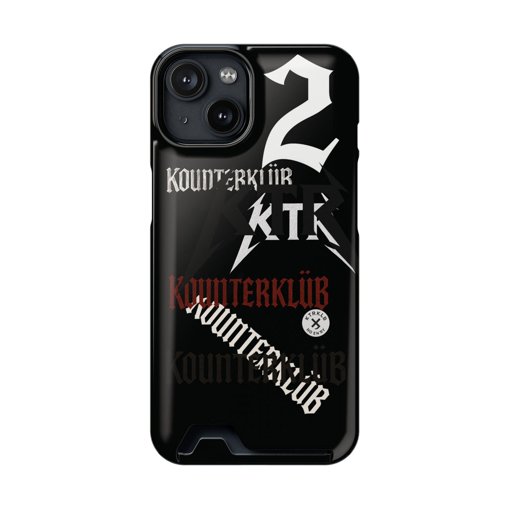 Phone Case with Card Holder — Gothic Logo Collage