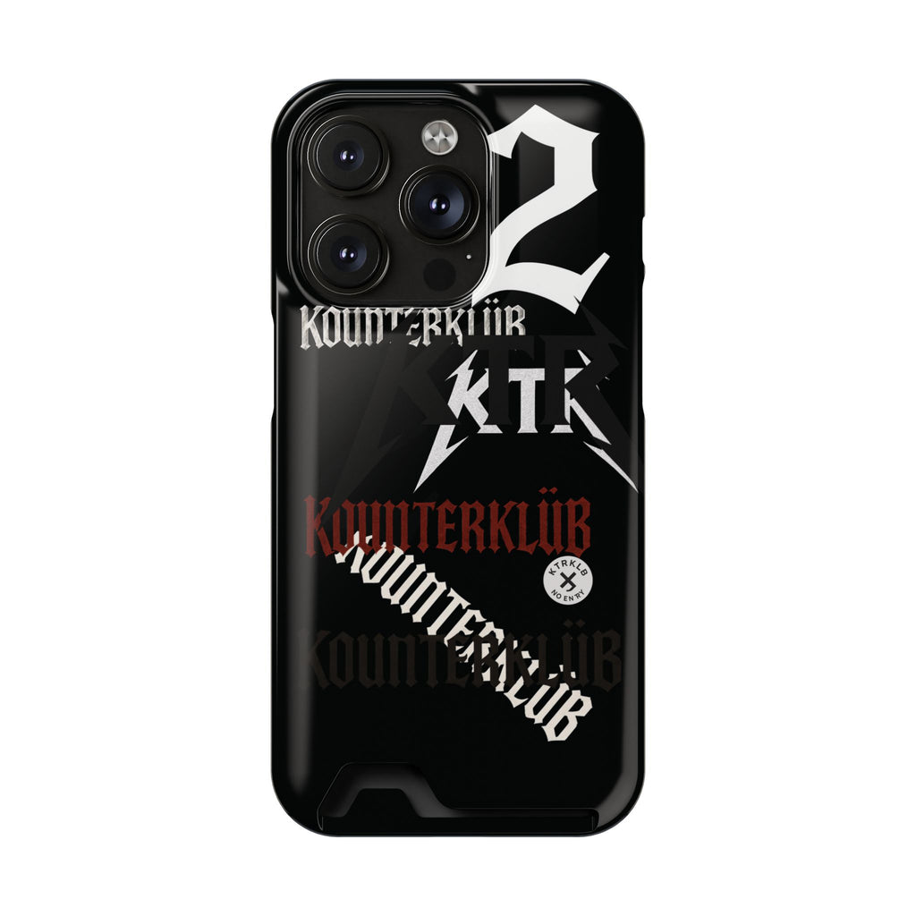 Phone Case with Card Holder — Gothic Logo Collage