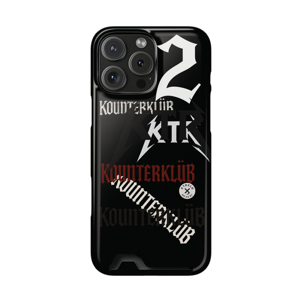 Phone Case with Card Holder — Gothic Logo Collage