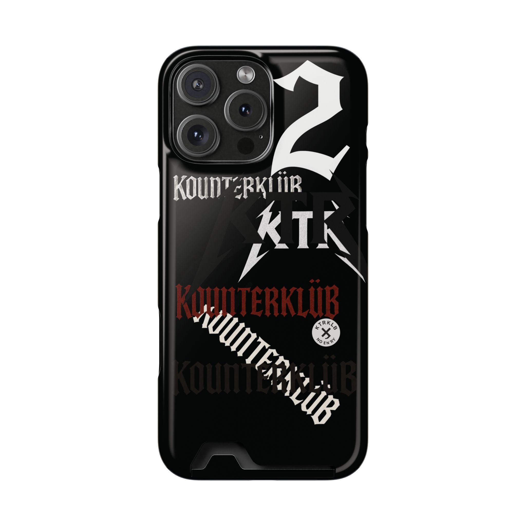 Phone Case with Card Holder — Gothic Logo Collage