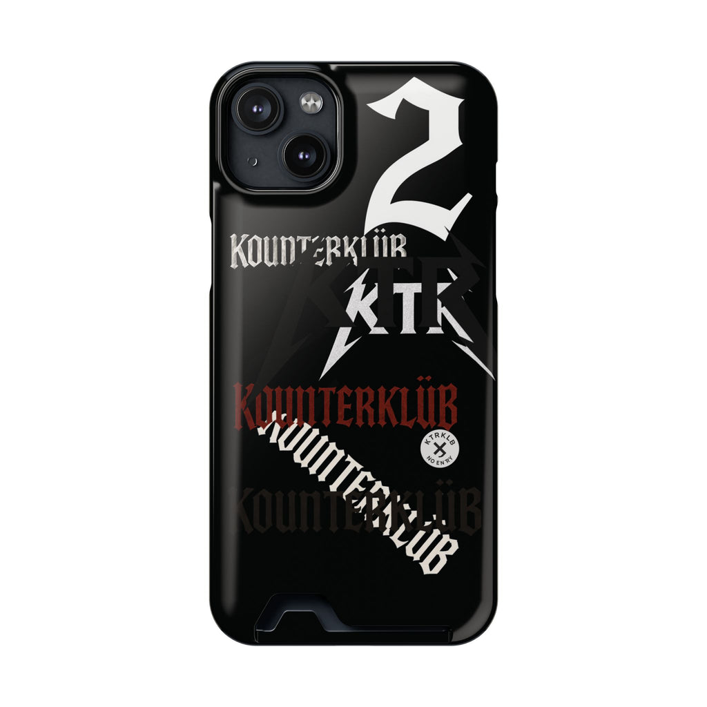Phone Case with Card Holder — Gothic Logo Collage