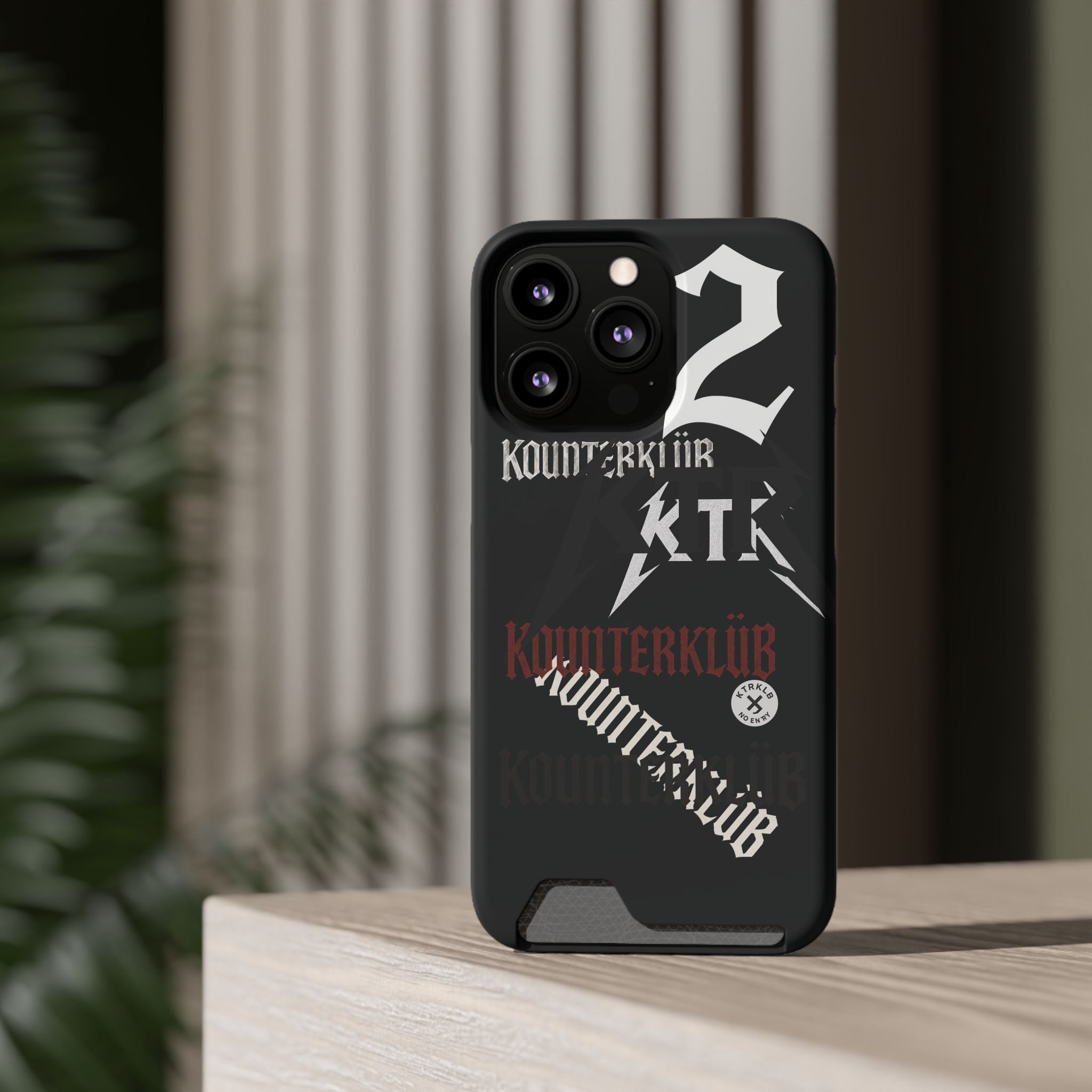 Phone Case with Card Holder — Gothic Logo Collage