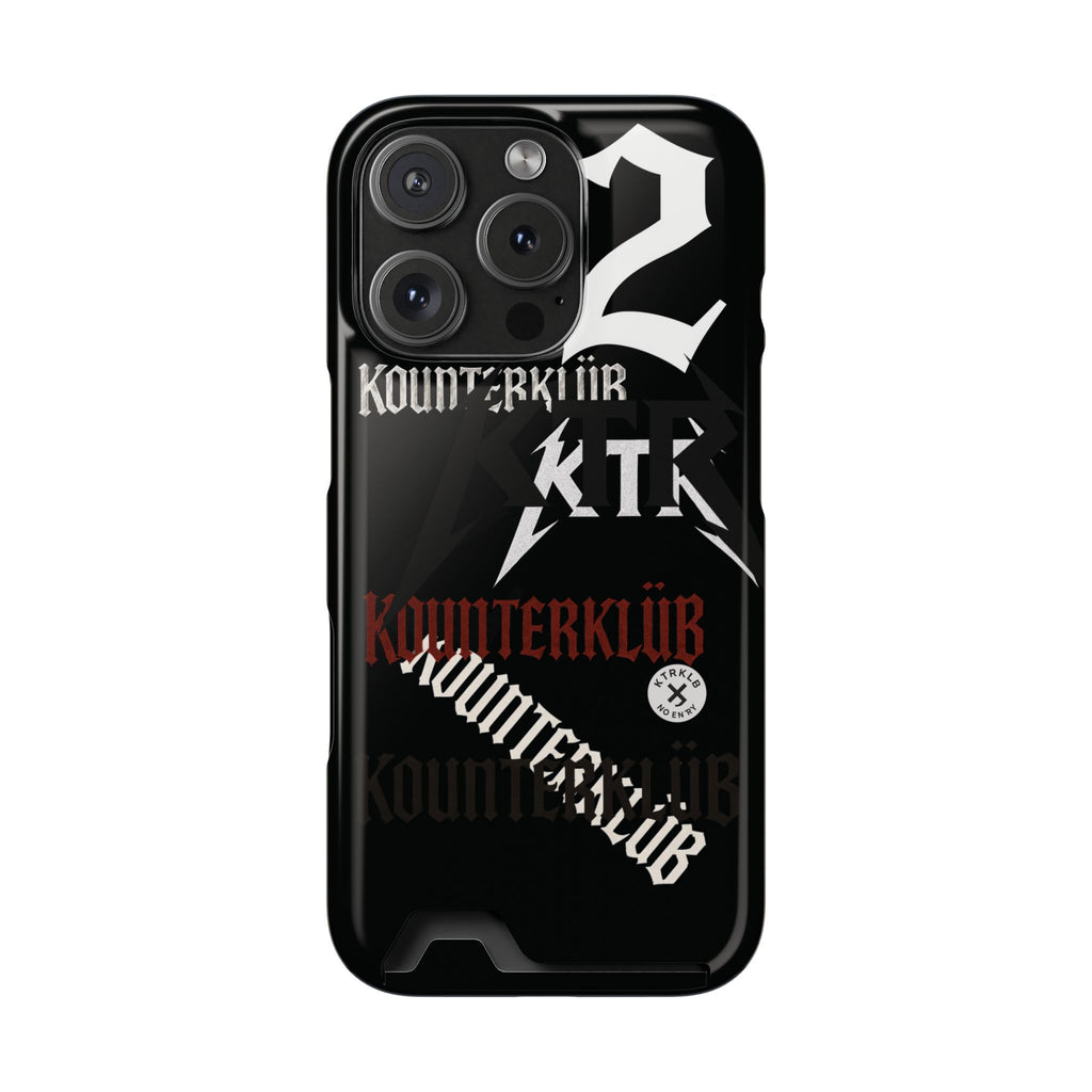Phone Case with Card Holder — Gothic Logo Collage