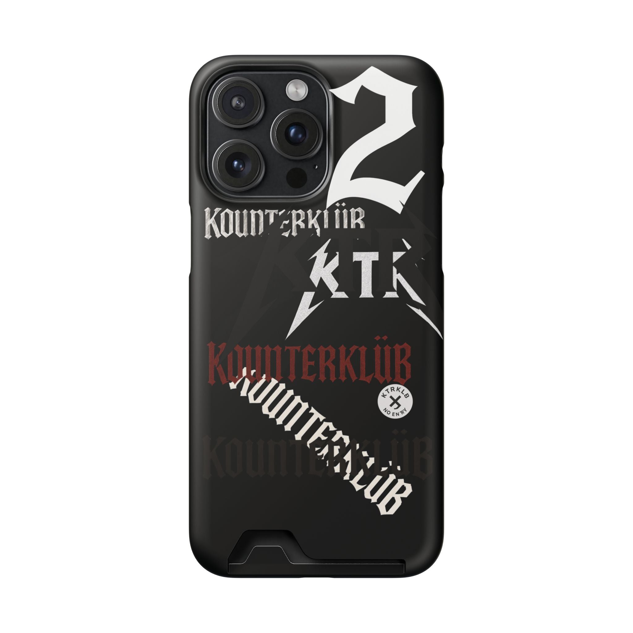 Phone Case with Card Holder — Gothic Logo Collage