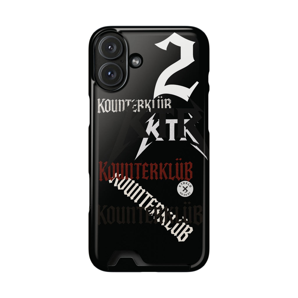 Phone Case with Card Holder — Gothic Logo Collage
