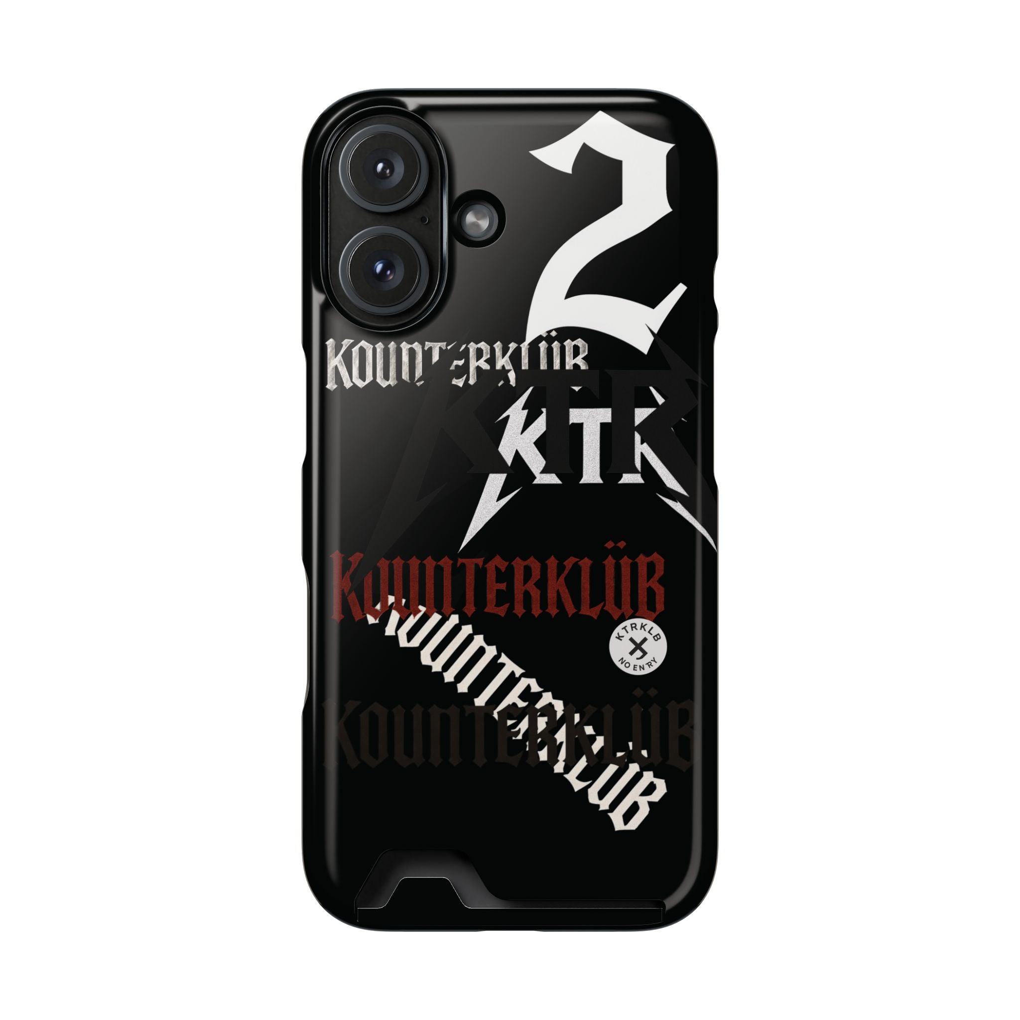 Phone Case with Card Holder — Gothic Logo Collage