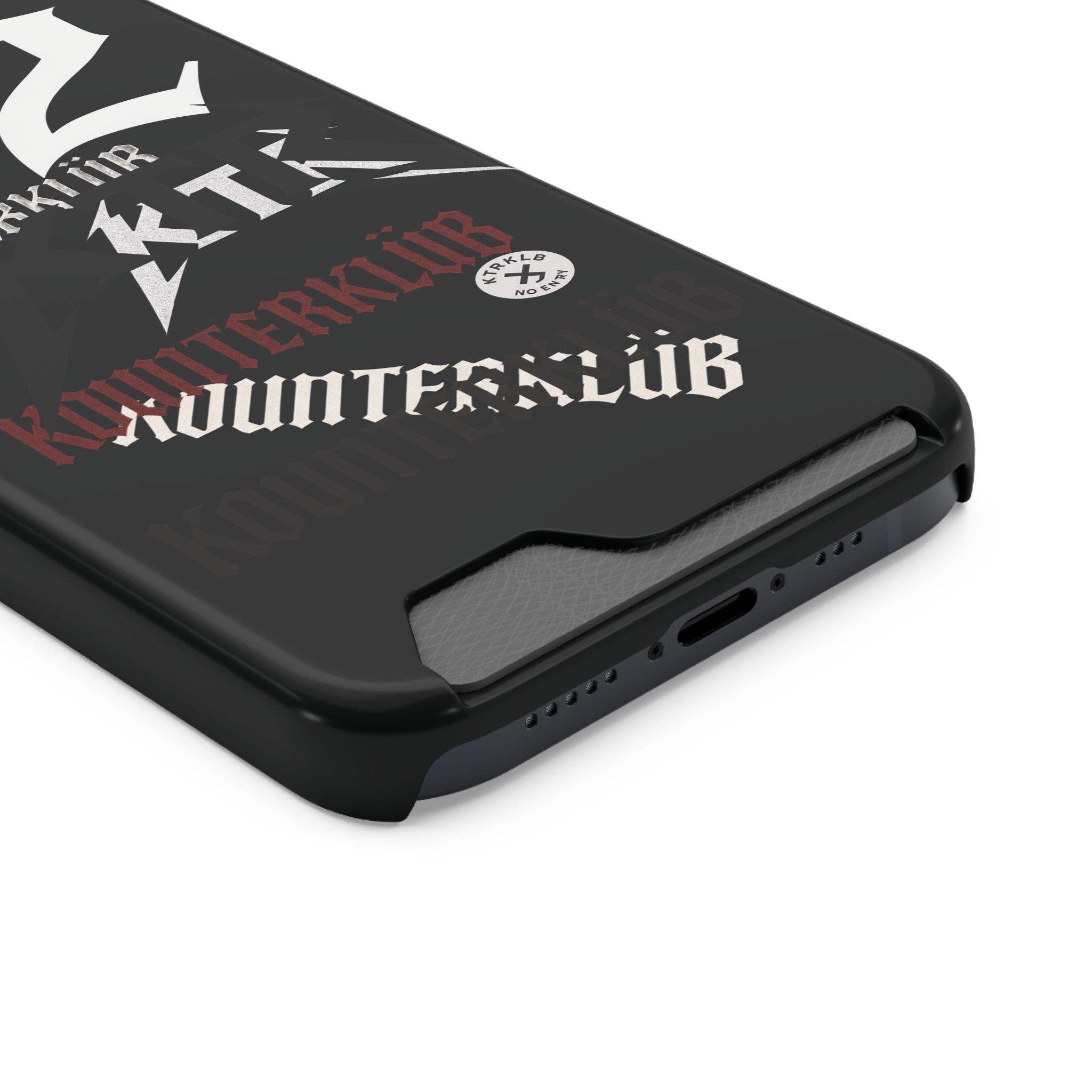 Phone Case with Card Holder — Gothic Logo Collage