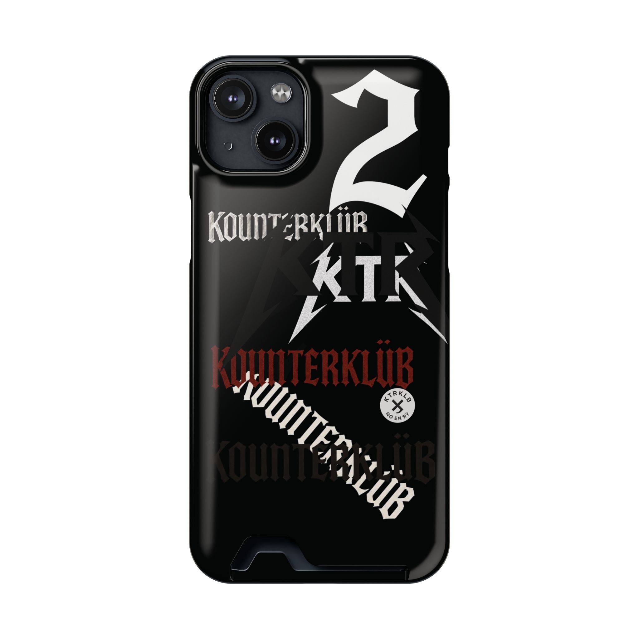 Phone Case with Card Holder — Gothic Logo Collage
