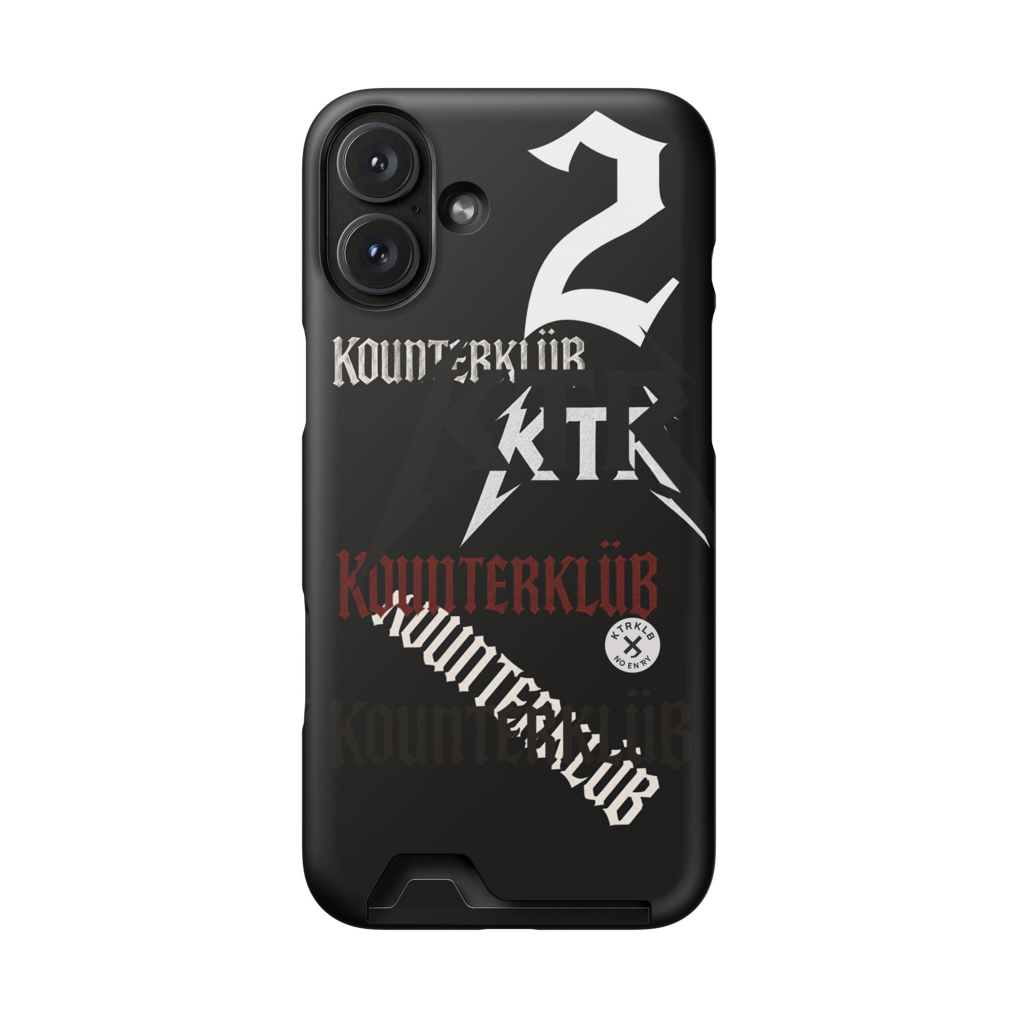 Phone Case with Card Holder — Gothic Logo Collage
