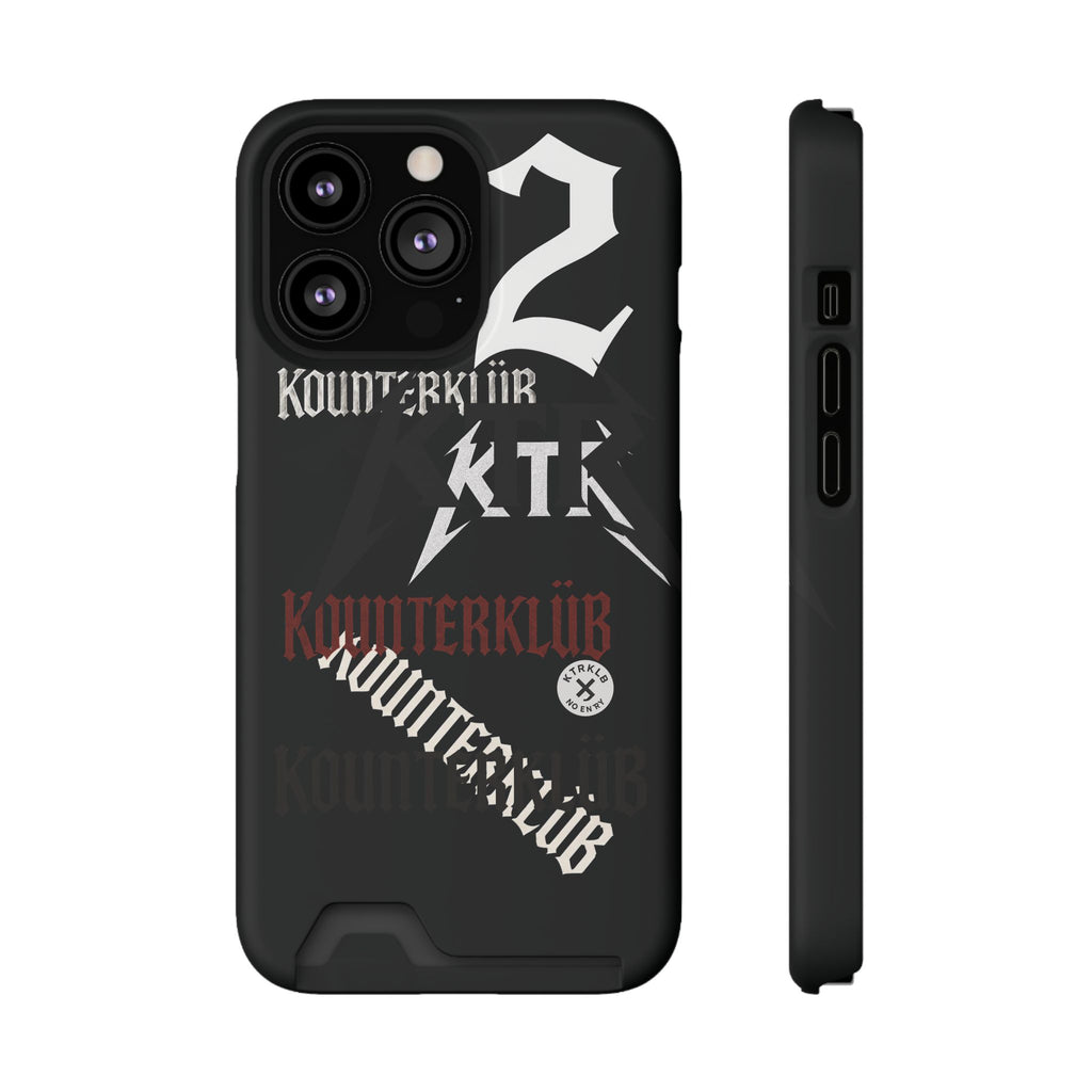 Phone Case with Card Holder — Gothic Logo Collage
