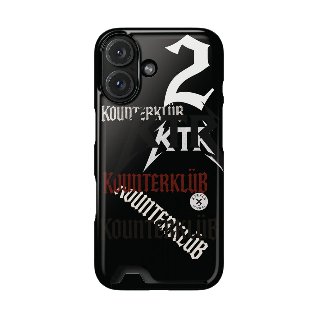 Phone Case with Card Holder — Gothic Logo Collage