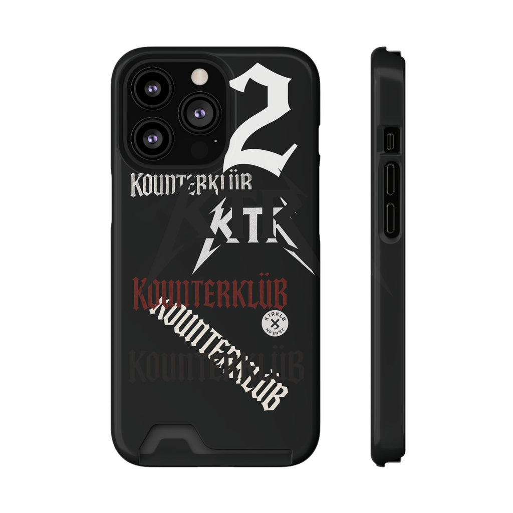 Phone Case with Card Holder — Gothic Logo Collage