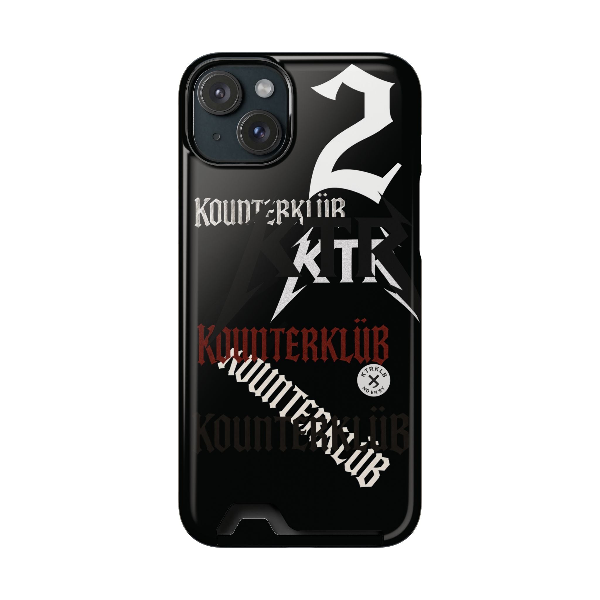 Phone Case with Card Holder — Gothic Logo Collage