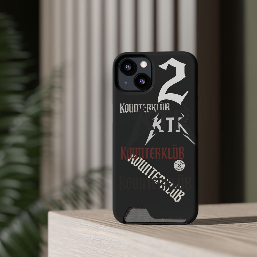 Phone Case with Card Holder — Gothic Logo Collage