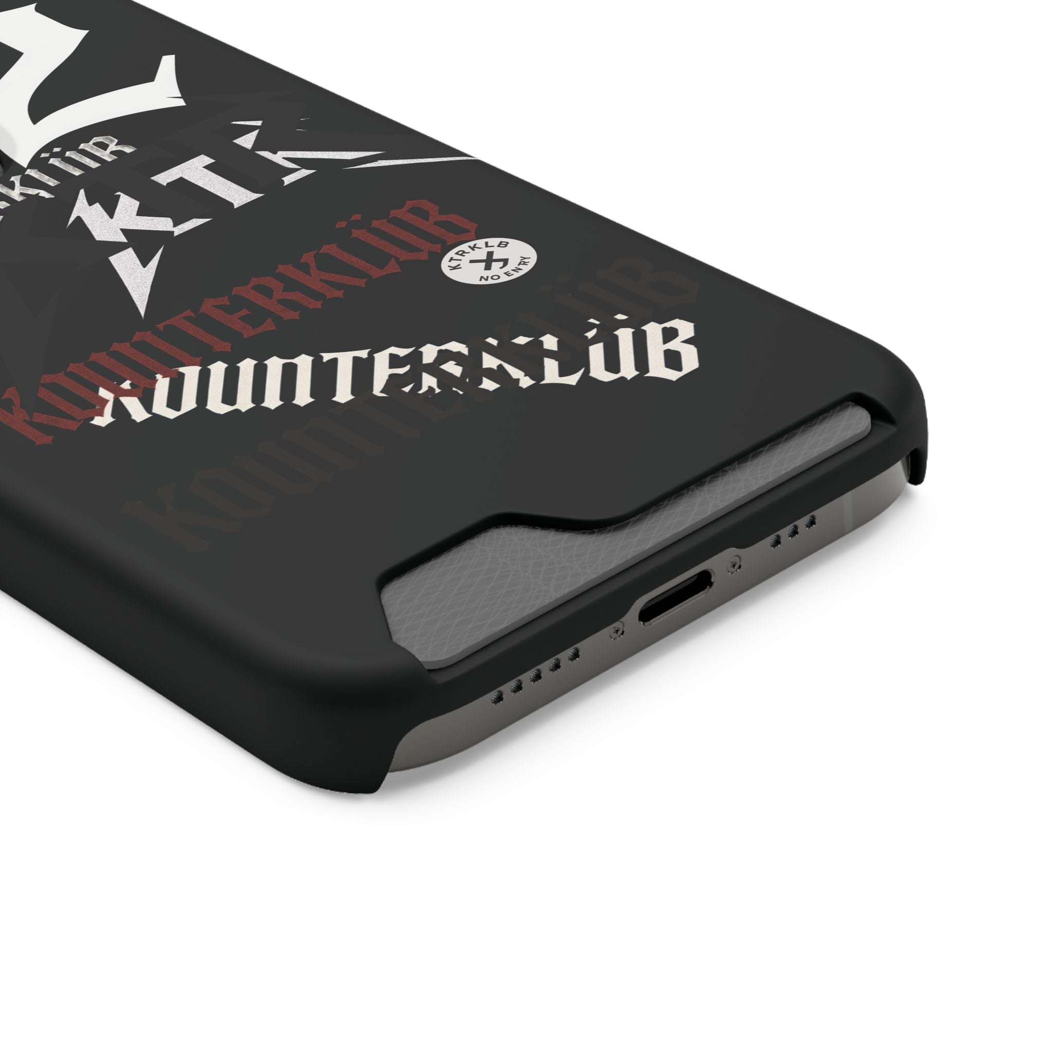 Phone Case with Card Holder — Gothic Logo Collage