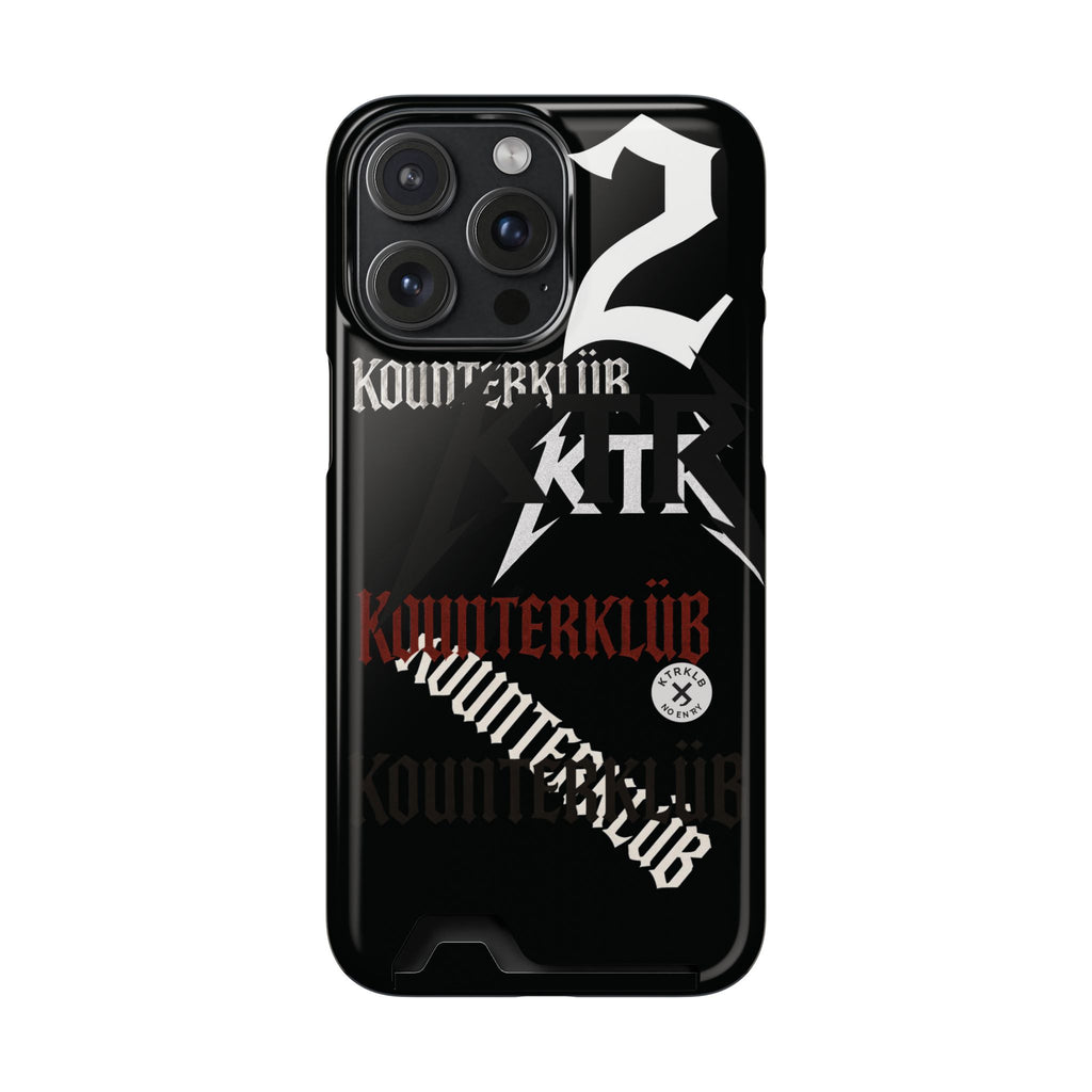 Phone Case with Card Holder — Gothic Logo Collage