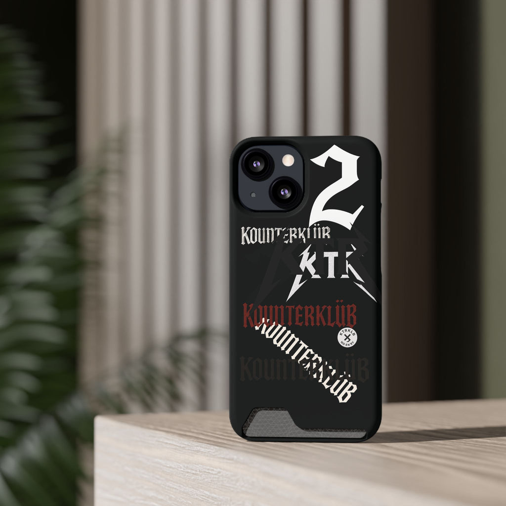 Phone Case with Card Holder — Gothic Logo Collage