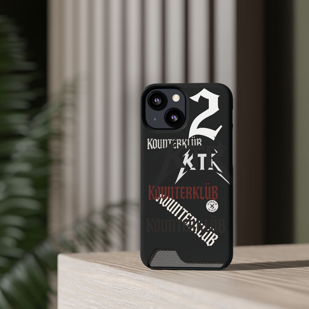 Phone Case with Card Holder — Gothic Logo Collage