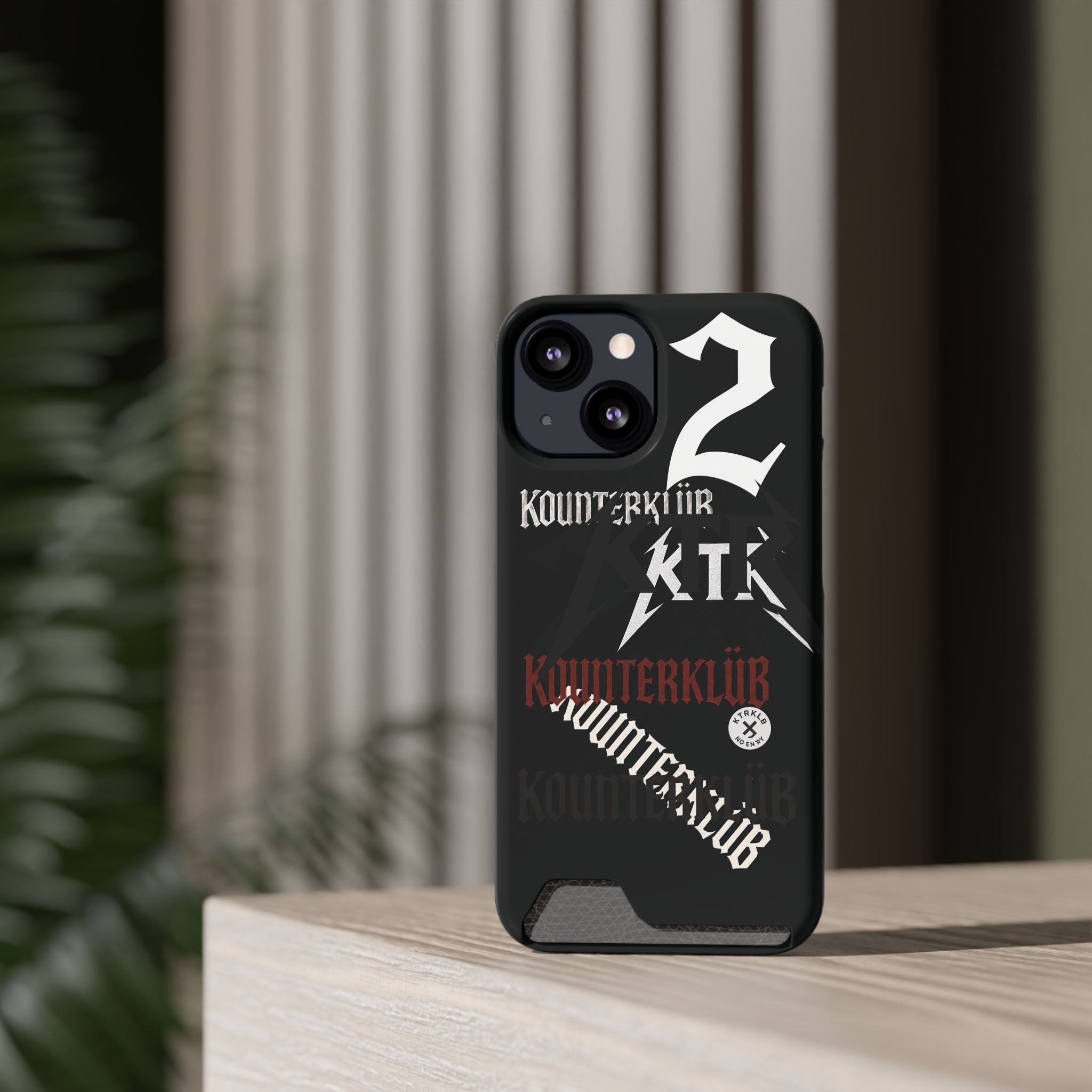 Phone Case with Card Holder — Gothic Logo Collage