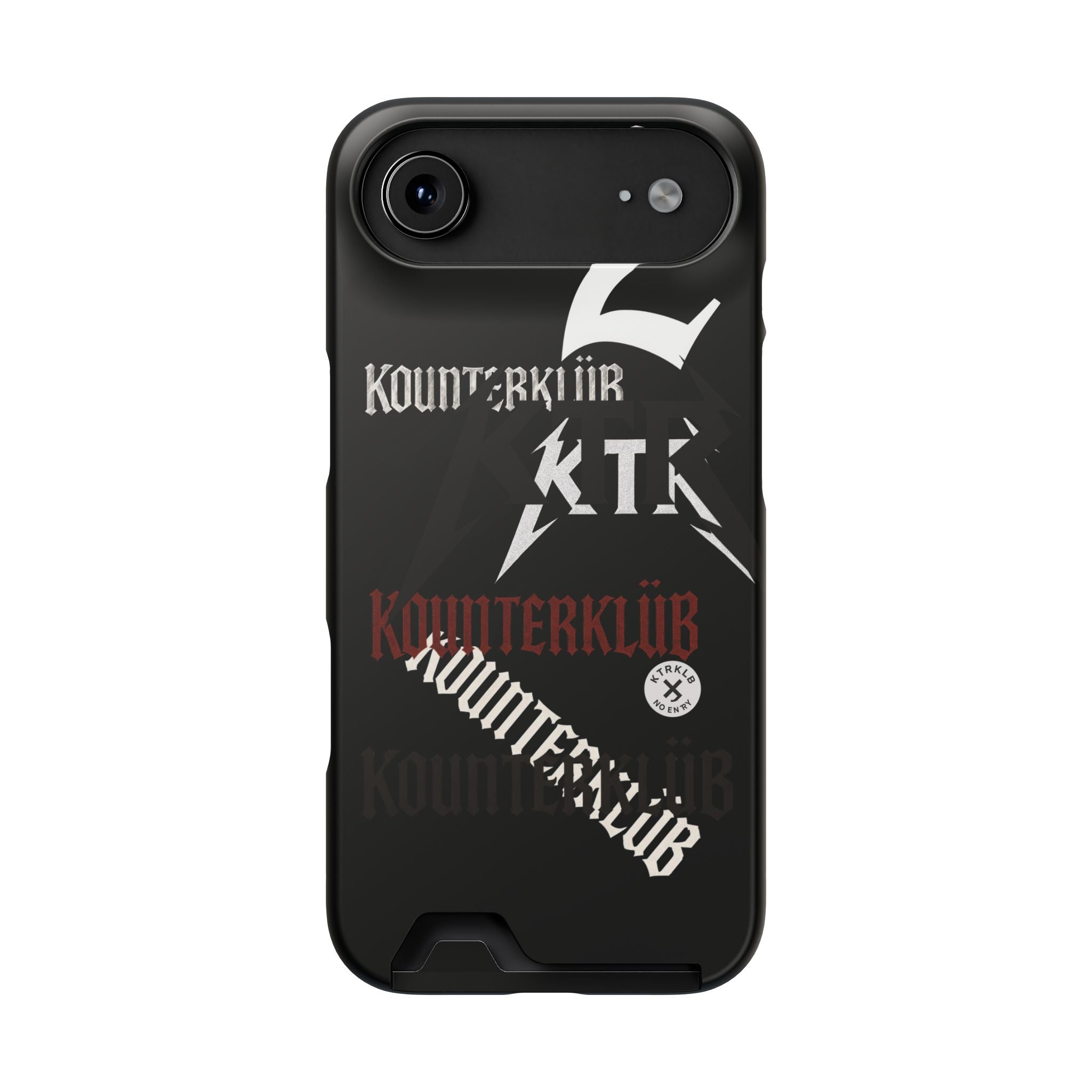 Phone Case with Card Holder — Gothic Logo Collage