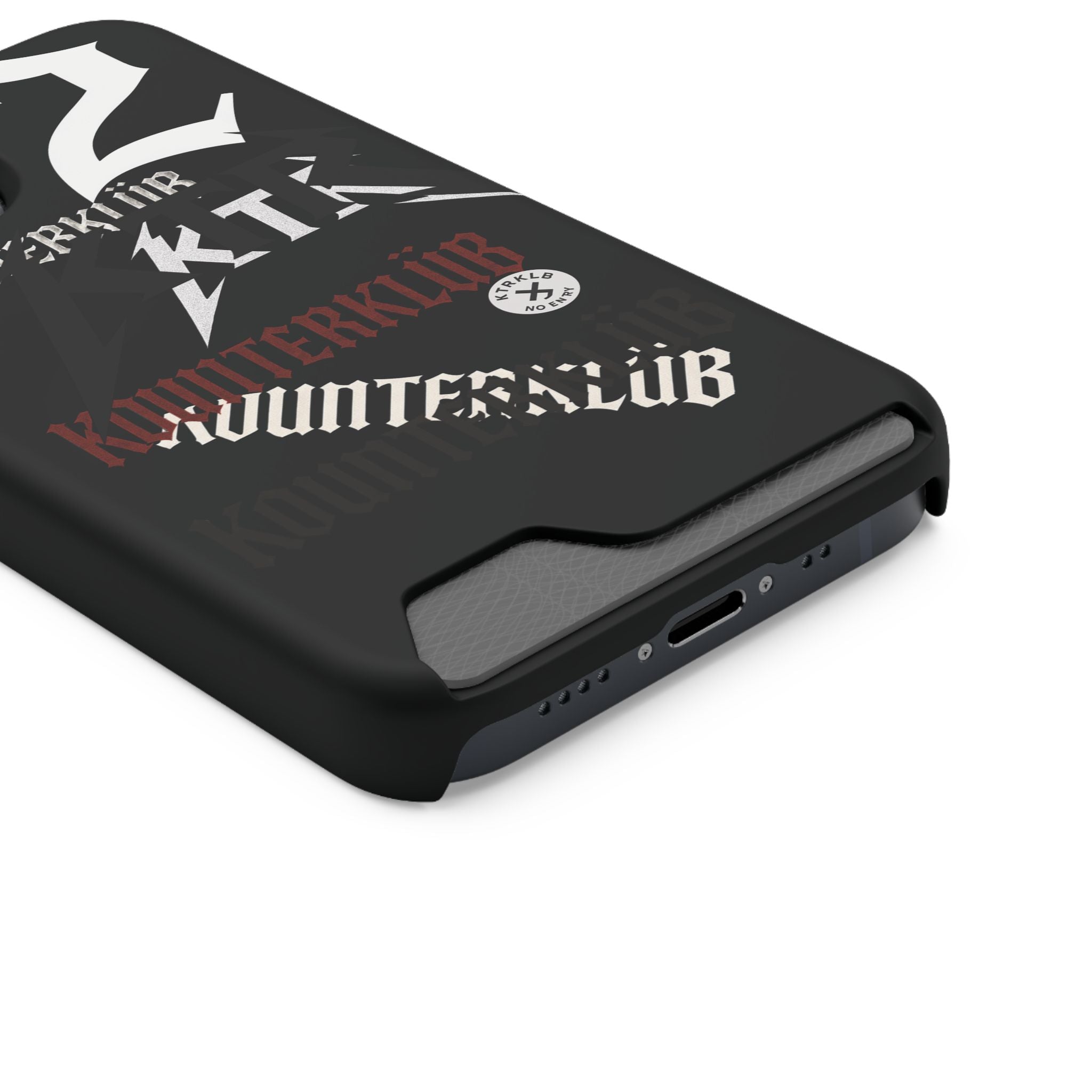 Phone Case with Card Holder — Gothic Logo Collage